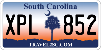 SC license plate XPL852