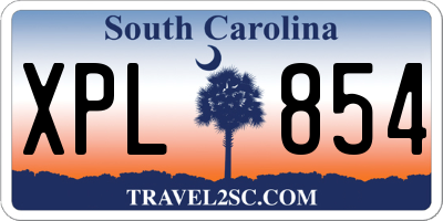 SC license plate XPL854