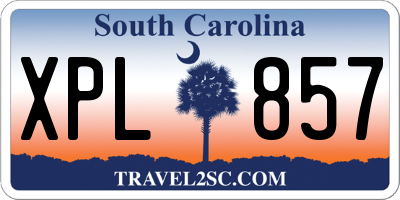 SC license plate XPL857