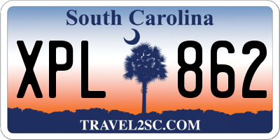 SC license plate XPL862