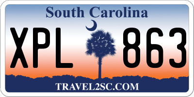 SC license plate XPL863