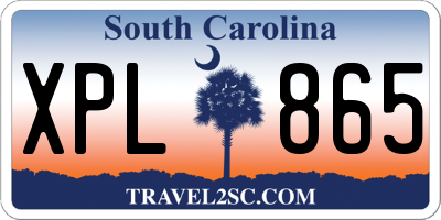 SC license plate XPL865