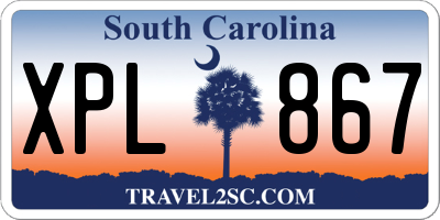 SC license plate XPL867