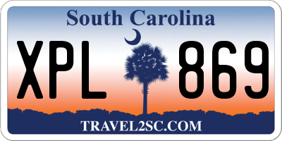 SC license plate XPL869