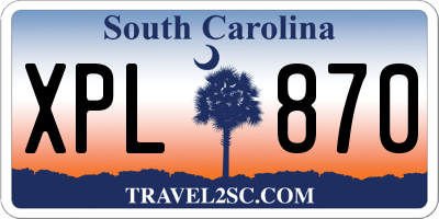 SC license plate XPL870