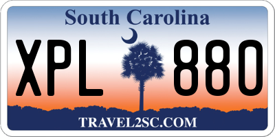 SC license plate XPL880