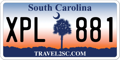 SC license plate XPL881