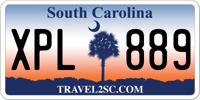SC license plate XPL889