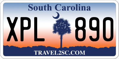 SC license plate XPL890