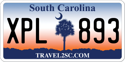 SC license plate XPL893