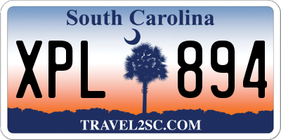 SC license plate XPL894