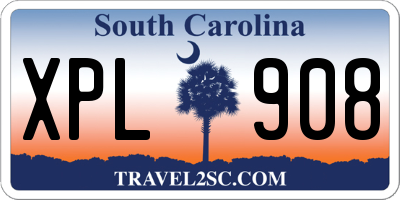 SC license plate XPL908