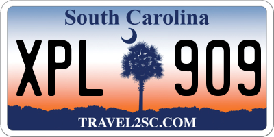 SC license plate XPL909