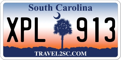 SC license plate XPL913