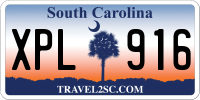 SC license plate XPL916