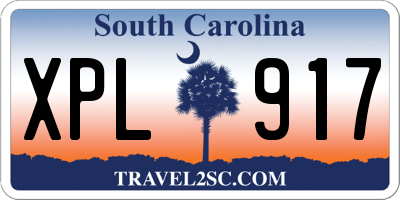 SC license plate XPL917