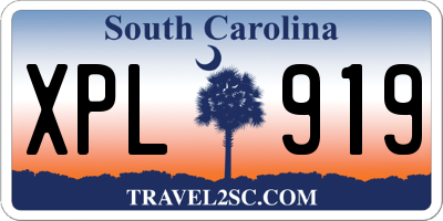 SC license plate XPL919