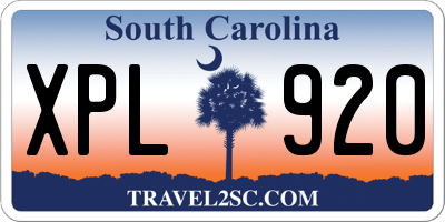 SC license plate XPL920