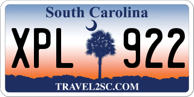 SC license plate XPL922