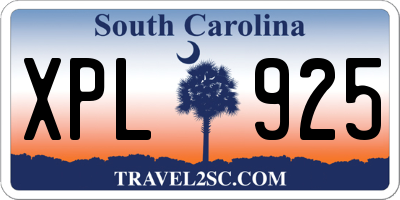 SC license plate XPL925