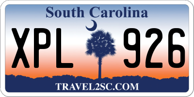 SC license plate XPL926