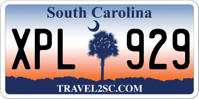 SC license plate XPL929
