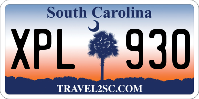 SC license plate XPL930