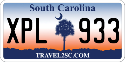 SC license plate XPL933