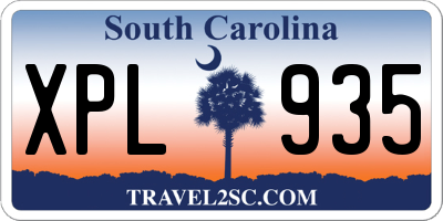 SC license plate XPL935