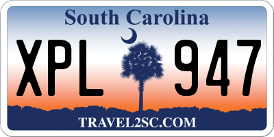 SC license plate XPL947