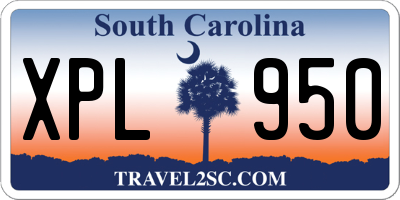 SC license plate XPL950