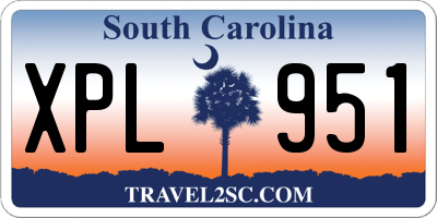 SC license plate XPL951