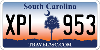 SC license plate XPL953