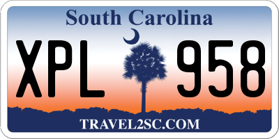 SC license plate XPL958