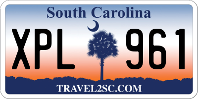 SC license plate XPL961