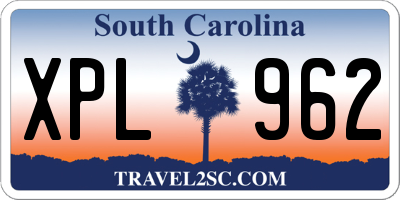 SC license plate XPL962