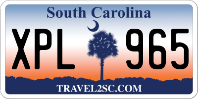 SC license plate XPL965