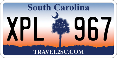 SC license plate XPL967