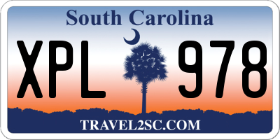 SC license plate XPL978