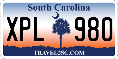 SC license plate XPL980
