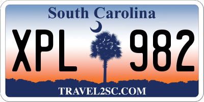 SC license plate XPL982