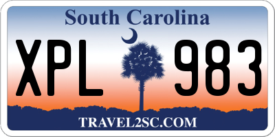 SC license plate XPL983
