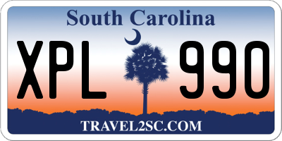 SC license plate XPL990