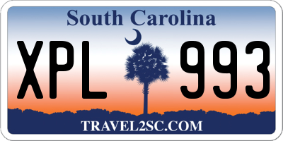SC license plate XPL993