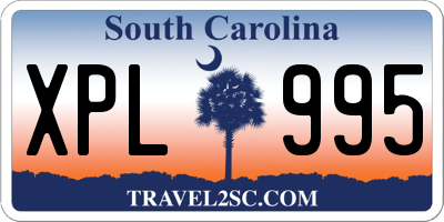 SC license plate XPL995