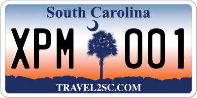 SC license plate XPM001