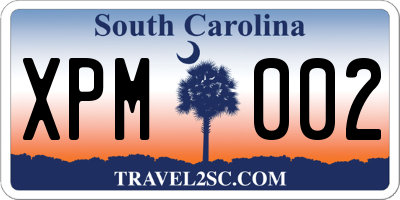 SC license plate XPM002