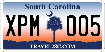 SC license plate XPM005