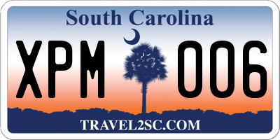 SC license plate XPM006