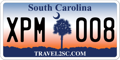 SC license plate XPM008